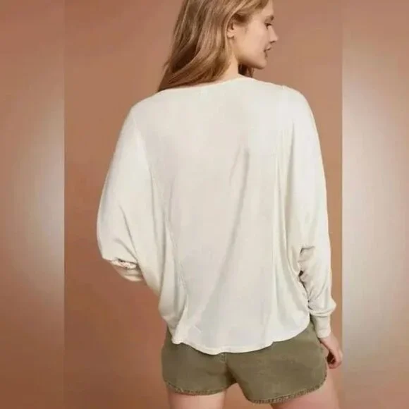 Anthro TINY Floral Ruched Dolman Sleeve Blouse size L - Picture 4 of 15